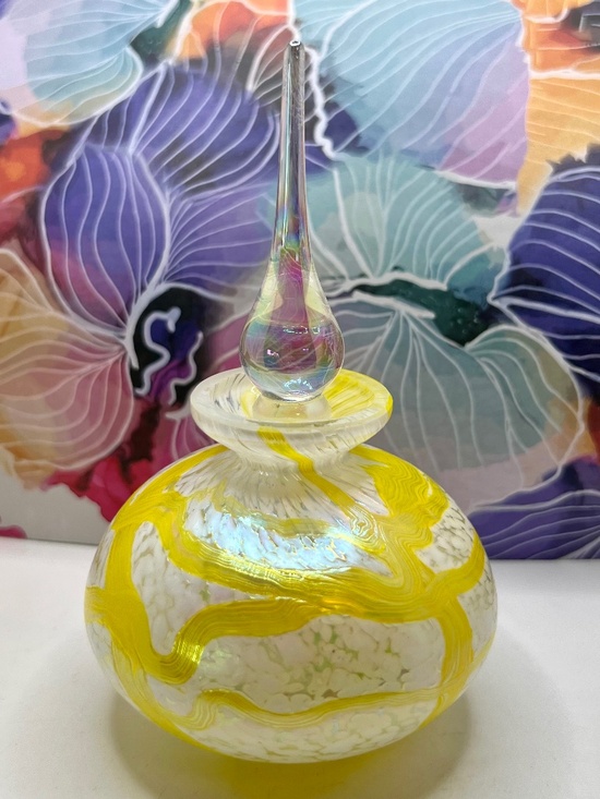 Crystal Other - Painted Art Glass Crystal Perfume Bottle